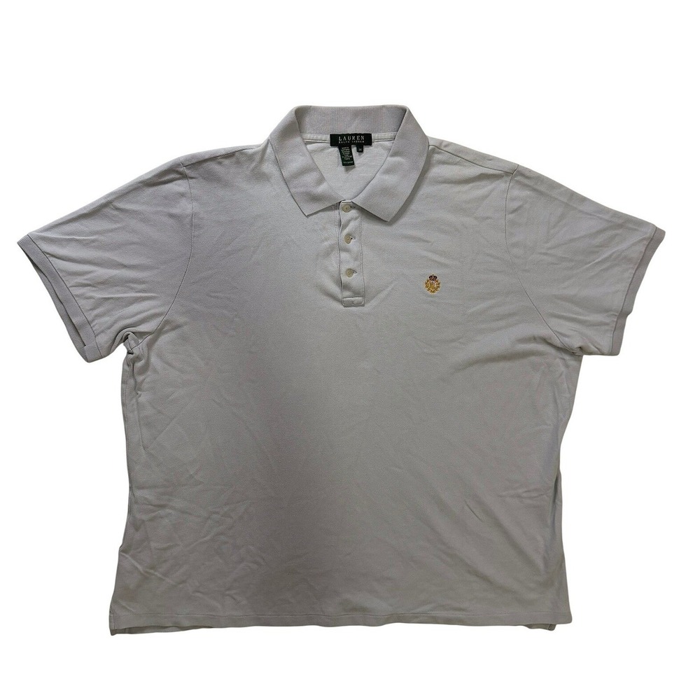 Lauren Ralph Lauren Mens 2X Polo Shirt Light Purple Crest Logo Cotton Pique